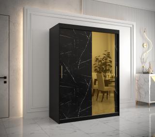 Šatní skříň GOLDEN T2 Abika 150/200/62 barevné provedení: černý mat