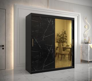 Šatní skříň GOLDEN T2 Abika 180/200/62 barevné provedení: černý mat
