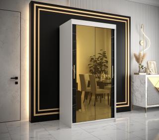 Šatní skříň GOLDEN T3 Abika 100/200/62 barevné provedení: bílý mat-černý mat
