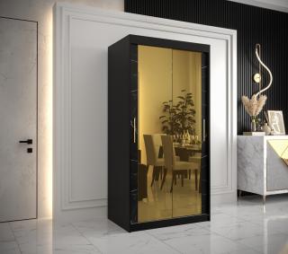 Šatní skříň GOLDEN T3 Abika 100/200/62 barevné provedení: černý mat