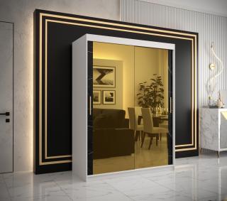 Šatní skříň GOLDEN T3 Abika 150/200/62 barevné provedení: bílý mat-černý mat