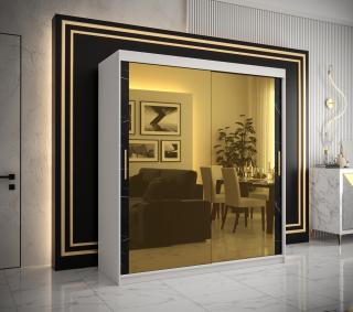 Šatní skříň GOLDEN T3 Abika 180/200/62 barevné provedení: bílý mat-černý mat