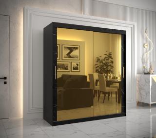 Šatní skříň GOLDEN T3 Abika 180/200/62 barevné provedení: černý mat