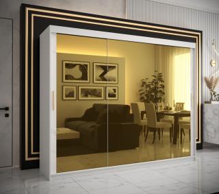 Šatní skříň GOLDEN T3 Abika 250/200/62 barevné provedení: bílý mat