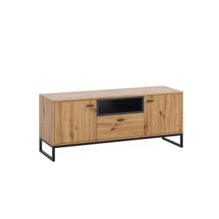 Televizní stolek OLIER Gib 135/55/40 Barva: dub artisan/černá
