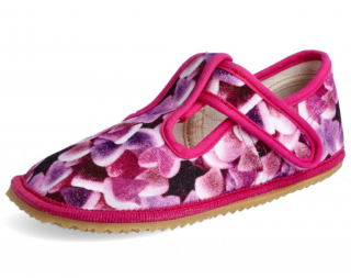 Barefoot bačkorky BEDA fialový bonbon BF 060010/W/02 zúžené