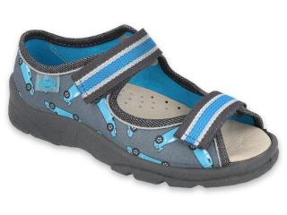 Chlapecké sandálky Befado s koženou stélkou 869X148 modrá auta