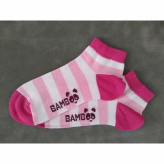 Dětské ponožky KUBÍK z bambusové viskózy růžovo-bílé