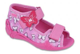 Dívčí sandálky Befado 242P091 růžové motýlci POSL.VEL.23