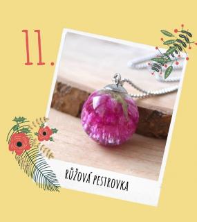 Velký náhrdelník s růžovou pestrovkou z Adventního kalendáře