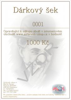 Dárkový šek 1000 Kč