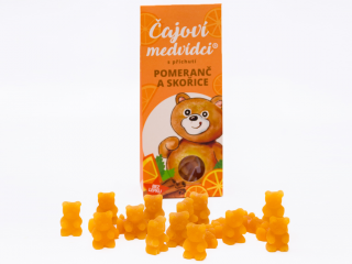 Čajoví medvídci s příchutí pomeranče a skořice 50g (pevný obal)