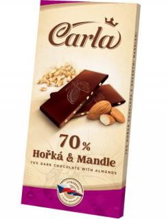 Carla hořká čokoláda s praženými mandlemi  80g