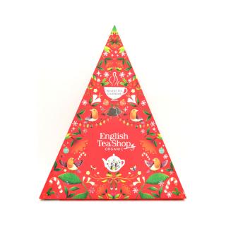 ETS Adventní kalendář Trojúhelník, Červený, 25 pyramidek, syp. čaj, bio