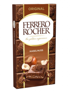 Ferrero Rocher Mléčná čokoláda s lískovými oříšky 90g