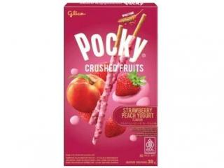 Glico POCKY Crushed Fruits Jahoda, Broskev, Jogurt  38g