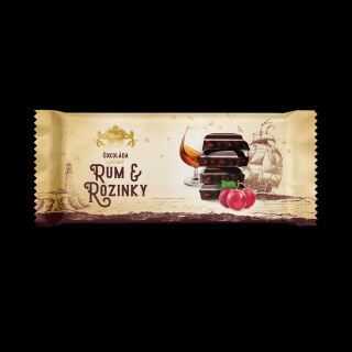 Hořká čokoláda Rum a Rozinky 200g (Carla)