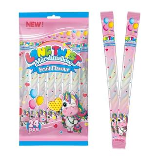 Long Twist Marshmallow Fruit Unicorn 24x18g