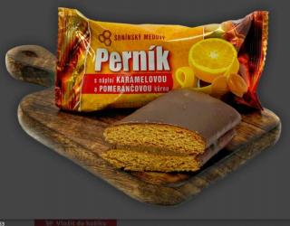 Perník s náplní karamelovou a pomerančovou kůrou 60g