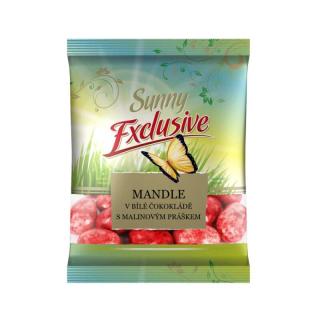 Poex Mandle v bílé čokoládě s malinovým prachem 80g Jarní