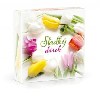 Sladký dárek tulipány výběr belgických pralinek 65 g