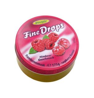 Woogie Fine Drops  Bonbónky s příchutí malin v plechové dóze 175g