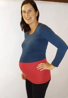 Merino bederní (ledvinový) pás, rovný - červený