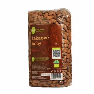 Bio kakaové boby celé pražené, 1 kg  fair trade