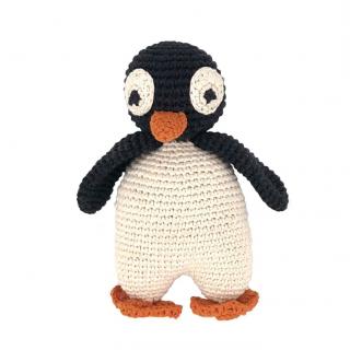 Odolný tučňák Olivia z organické bavlny - měkká hračka - smetanová s černou