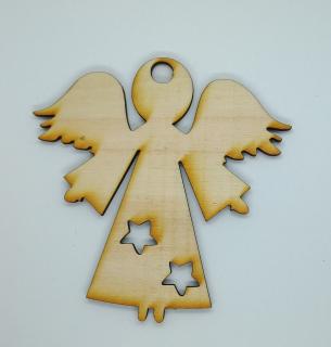 Anděl s hvězdami  9cm výřez dekorace kus