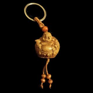 Buddha, klíčenka, dřevěná (Přívěsek na klíče Buddha)