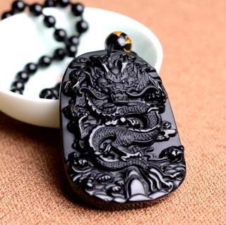 Čínský drak - Růženec, korále pro štěstí - Ochranný talisman (Ochranný amulet pro štěstí, Čínský drak)