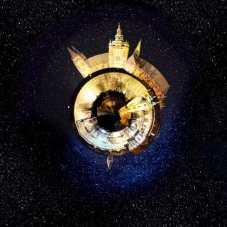 Malá planetka - Pražský hrad (tisk na plátno)  (Pražský hrad, little planet, tisk na plátno)