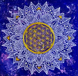 Mandala květ života na podporu harmonie, klidu, radosti (tisk) (Podpora harmonie, klidu, radosti - Mandala květ života, tisk)