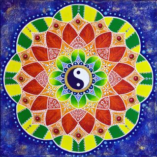 Mandala na podporu vztahů, lásky, zdraví, rovnováhy (tisk) (Podpora vztahů, lásky, zdraví, rovnováhy - Mandala, tisk)