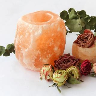 Svícen z himalájské soli (cca 1,3 kg)  (Svícen na čajovou svíčku z himalájské soli)