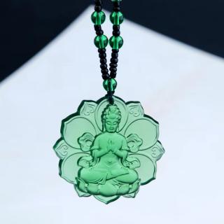 Zelená Tara - Růženec, korále pro štěstí - Ochranný talisman (Ochranný amulet pro štěstí, Zelená Tara)
