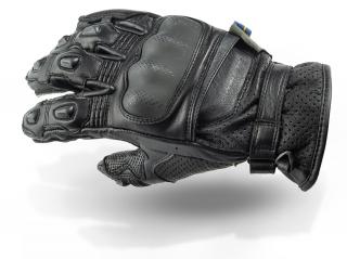 Lindstrands HOLEN černé, motocyklové rukavice Velikost rukavic: 11