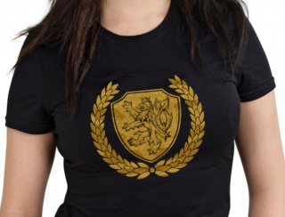 Dámské triko - Zlatý lev Barvy: Černá, Velikost: XL