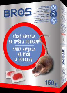 Bros - měkká návnada na myši a potkany  Deratizační měkká návnada, která je mimořádně atraktivní pro hlodavce.
