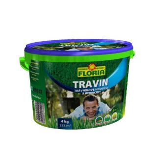 Floria Travin 4 kg  granulované trávníkové hnojivo pro dokonalou výživu, s účinkem proti plevelům a mechům