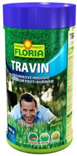 Floria Travin 800 g  granulované trávníkové hnojivo pro dokonalou výživu, s účinkem proti plevelům a mechům