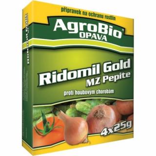 Ridomil Gold MZ Pepite 4x25g  Postřikový fungicidní přípravek proti houbovým chorobám na zeleniné a révě vinné