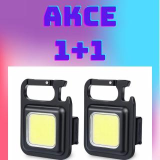 AKCE 1+1! Mini LED svítilna Keychain light, 800LM, 500mAh, COB čipy, silný magnet