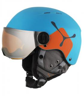 Dětská lyžařská helma se štítem Cébé Fireball JR Blue Orange Cat 2 (Dětská lyžařská helma se štítem)