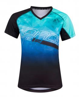 dres FORCE MTB CORE LADY, tyrkysovo-černý (dámský cyklistický dres)