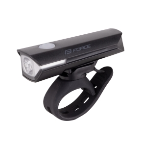 světlo přední FORCE FLUX 200LM USB, černé (světlo přední)