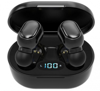 Bezdrátová sluchátka E6S s bluetooth 5.0 a dobíjecím pouzdrem Barva: Černá