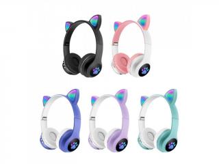 Bluetooth sluchátka Cat Ear s tlapkou VV-23M Barva: Světle zelená