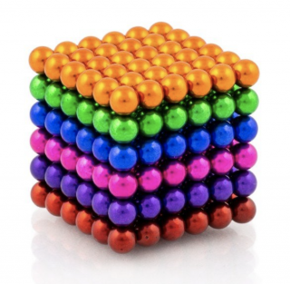 NeoCube mix 6 barev – magnetická stavebnice, 216 kuliček
